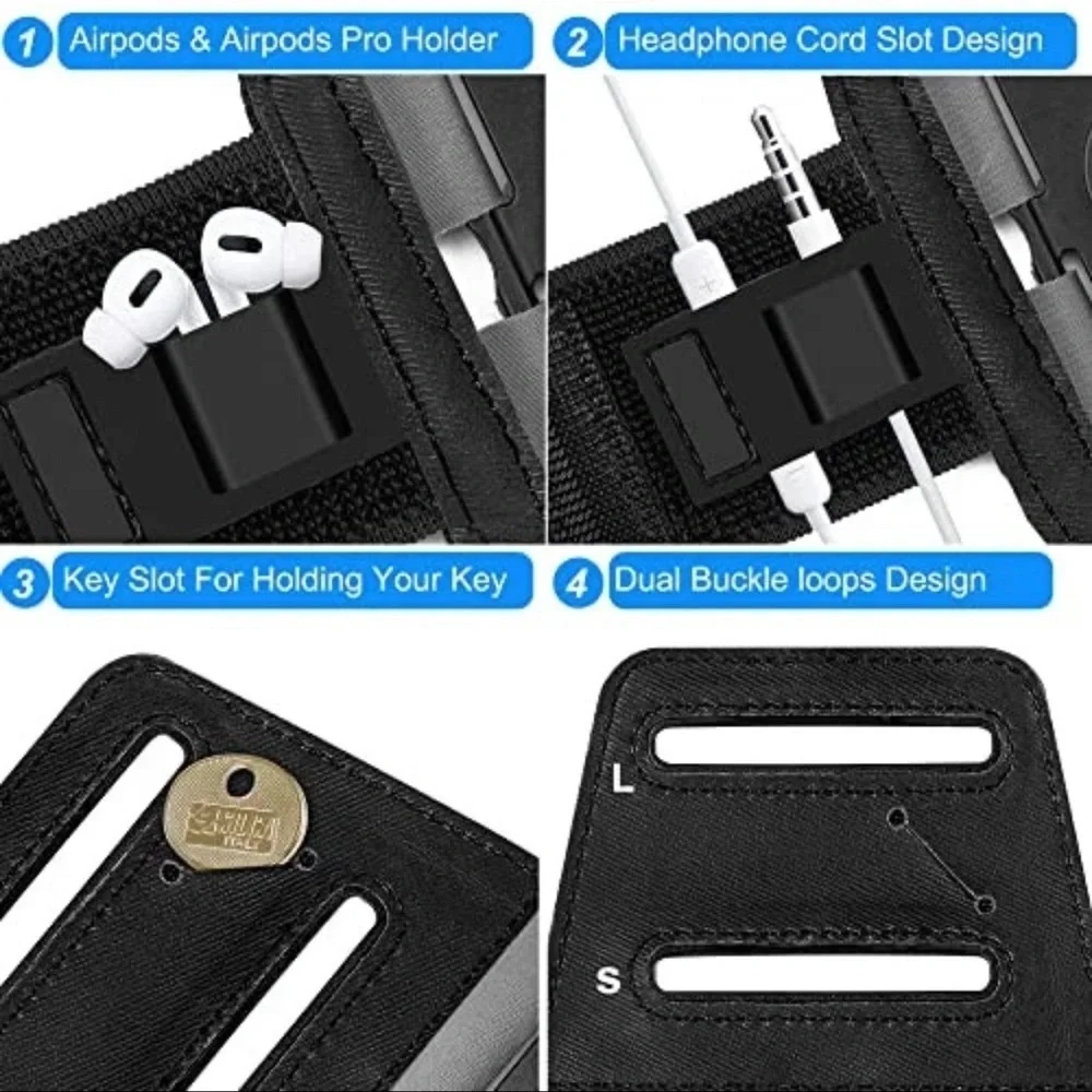 Cell Phone Running Armband - Detachable & 360° Rotatable Universal Arm Band